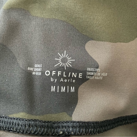 Aerie Goals Bike Short 7” Hi Rise Camo Mesh Print Size Medium - Picture 7 of 7